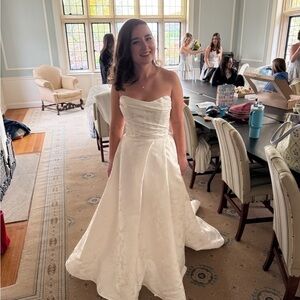 Watters White Strapless Wedding Dress